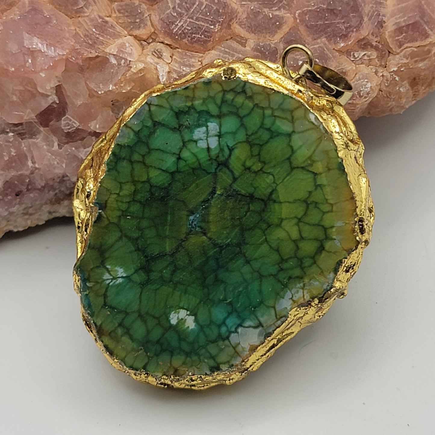 Green Agate Druzy Pendant