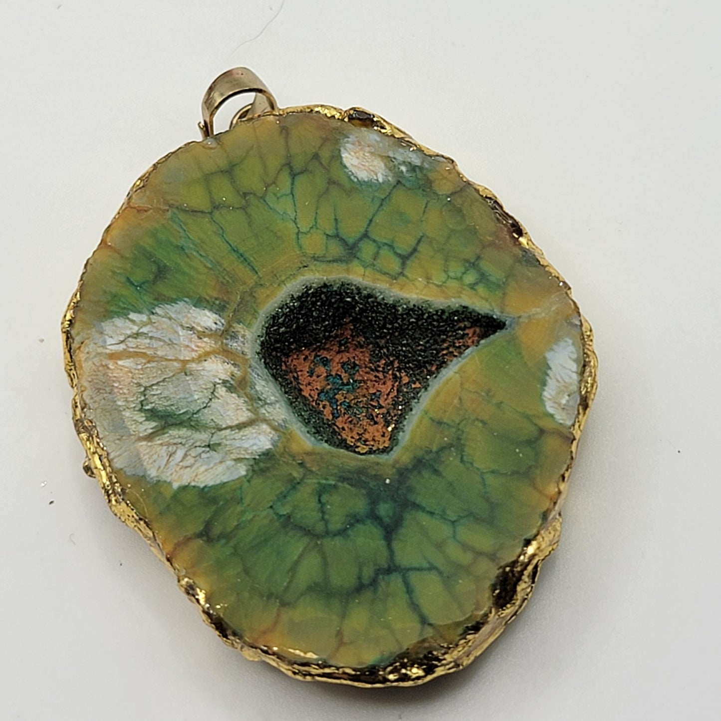 Green Agate Druzy Pendant