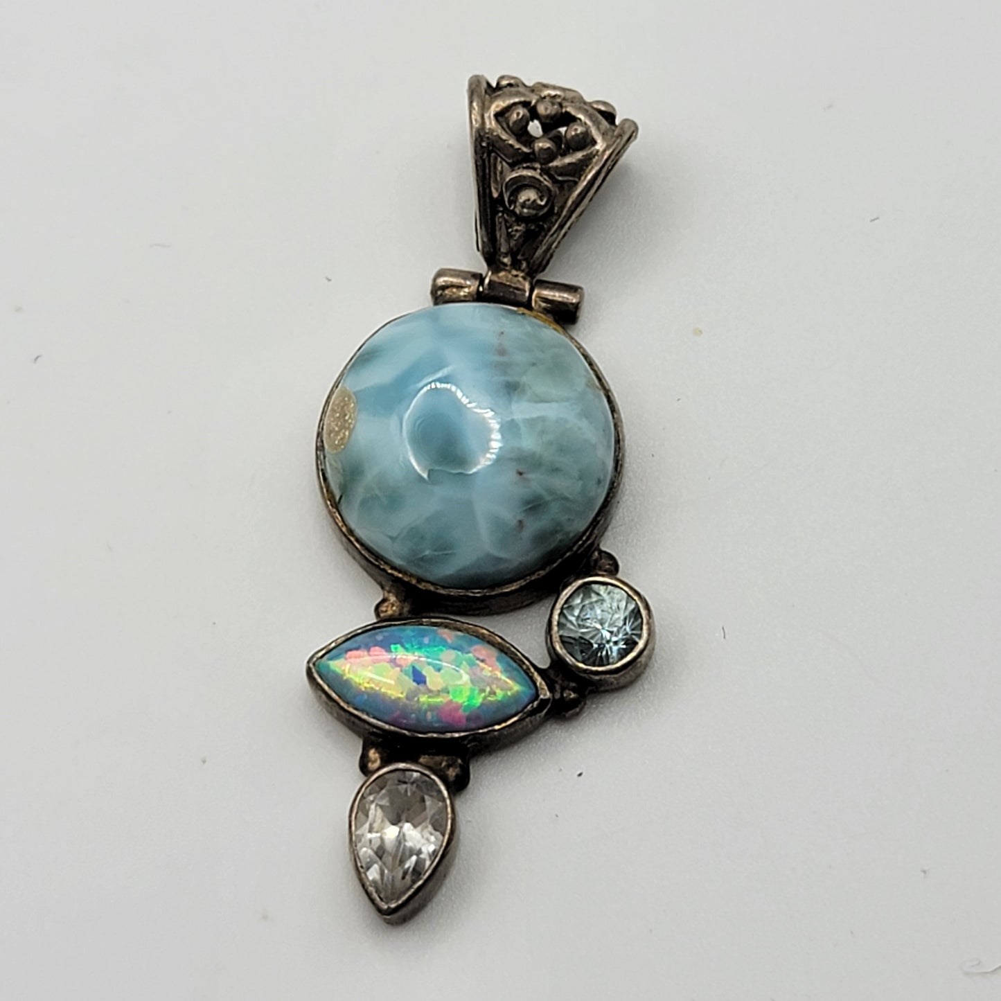 Larimar Opal 925 Sterling Silver Pendant