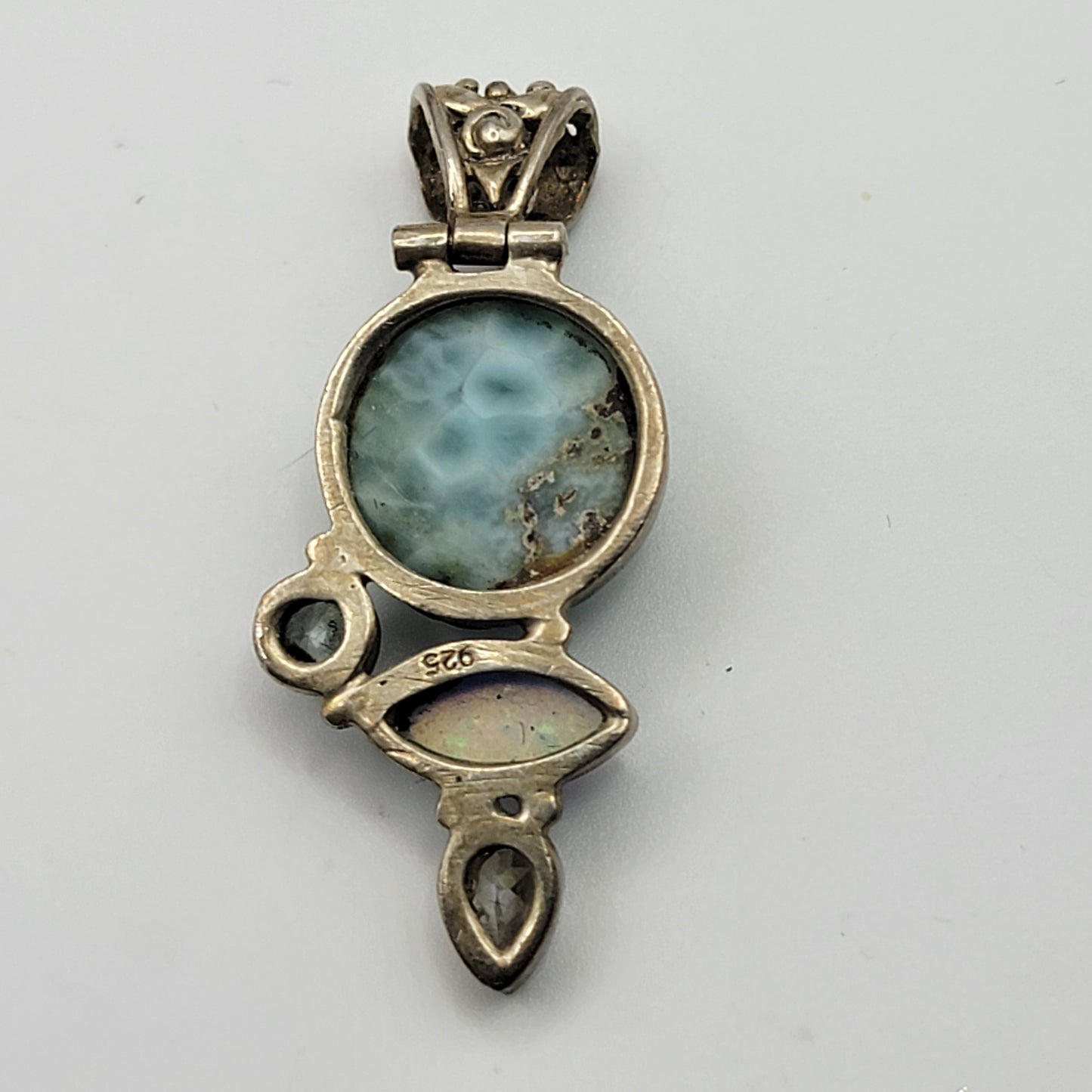 Larimar Opal 925 Sterling Silver Pendant