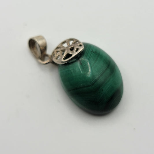 925 Sterling Small Malachite Pendant