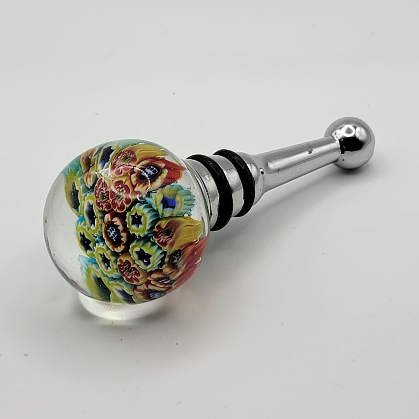 Millefiori Glass Wine Stopper