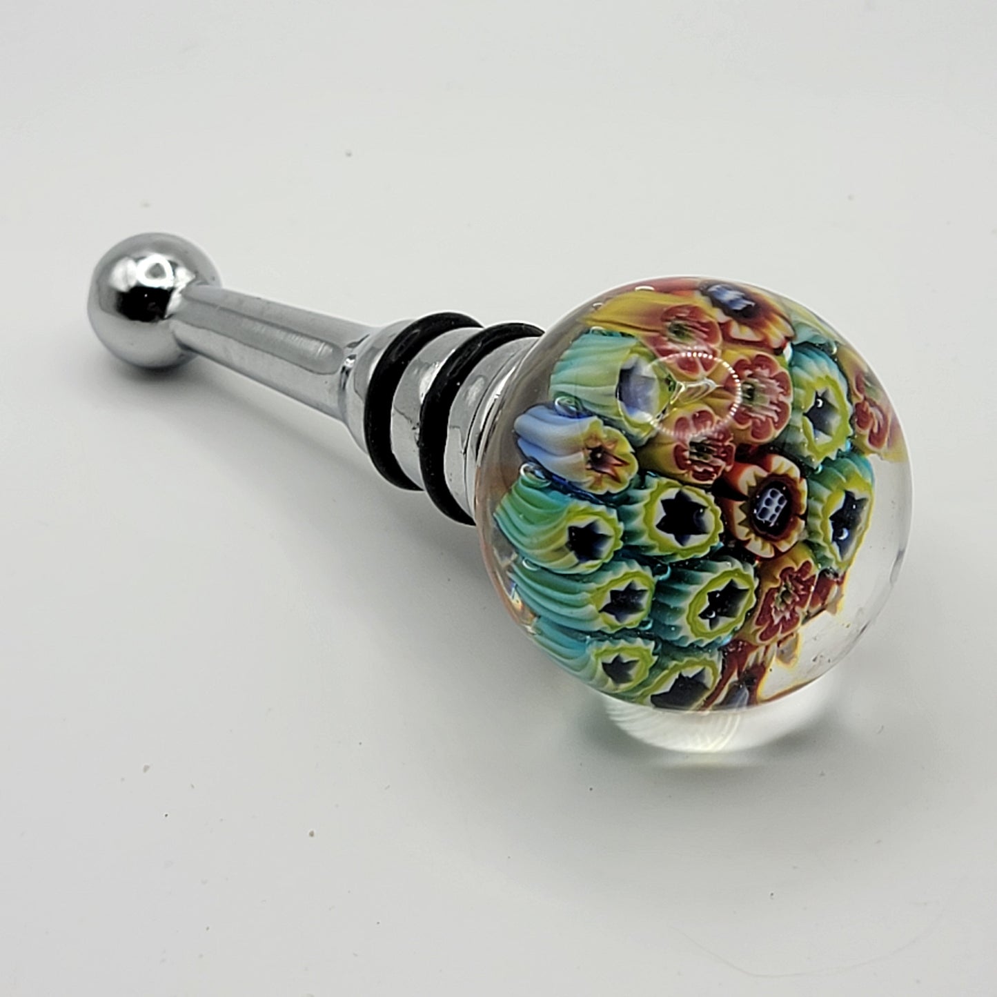 Millefiori Glass Wine Stopper