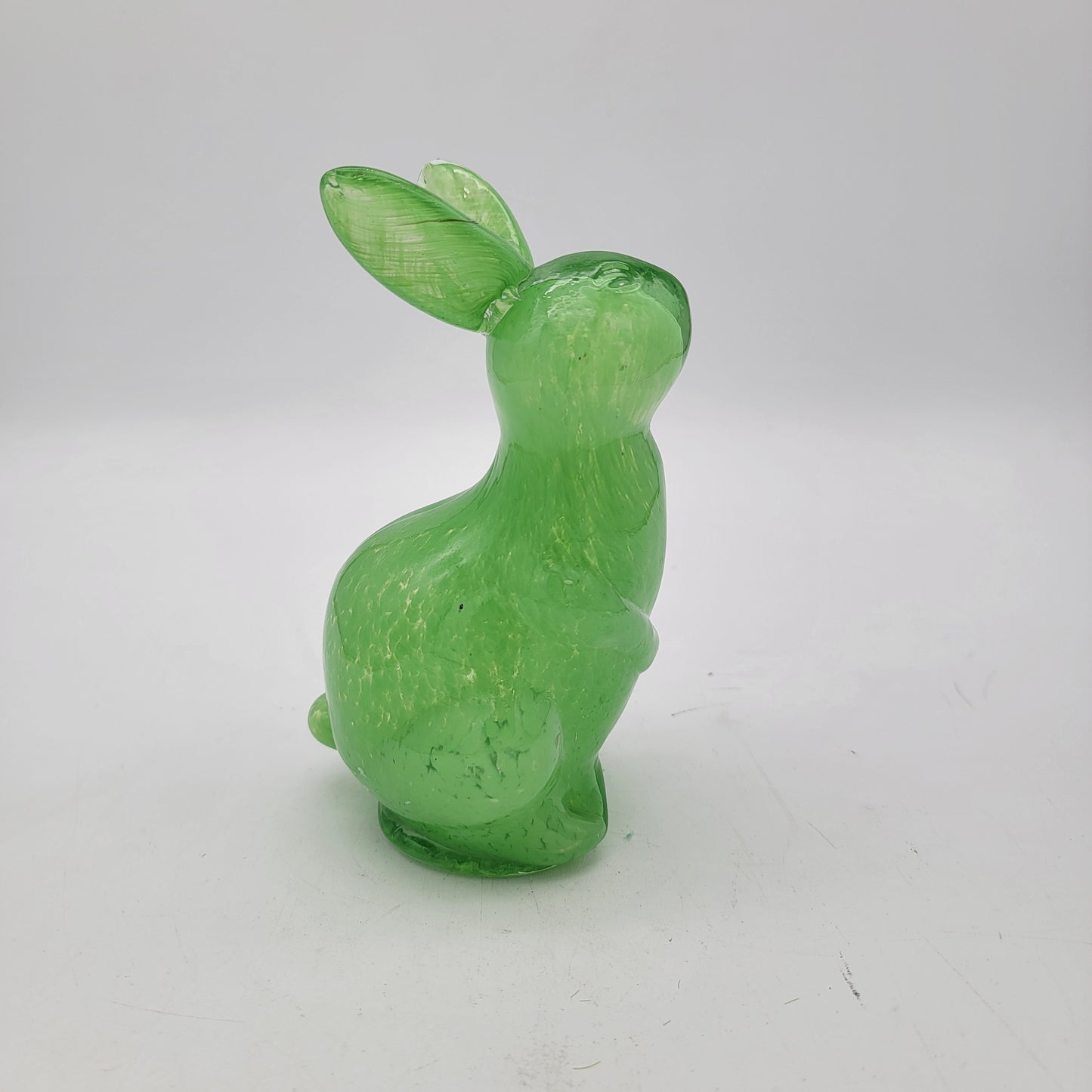 Art Glass Bunny Green