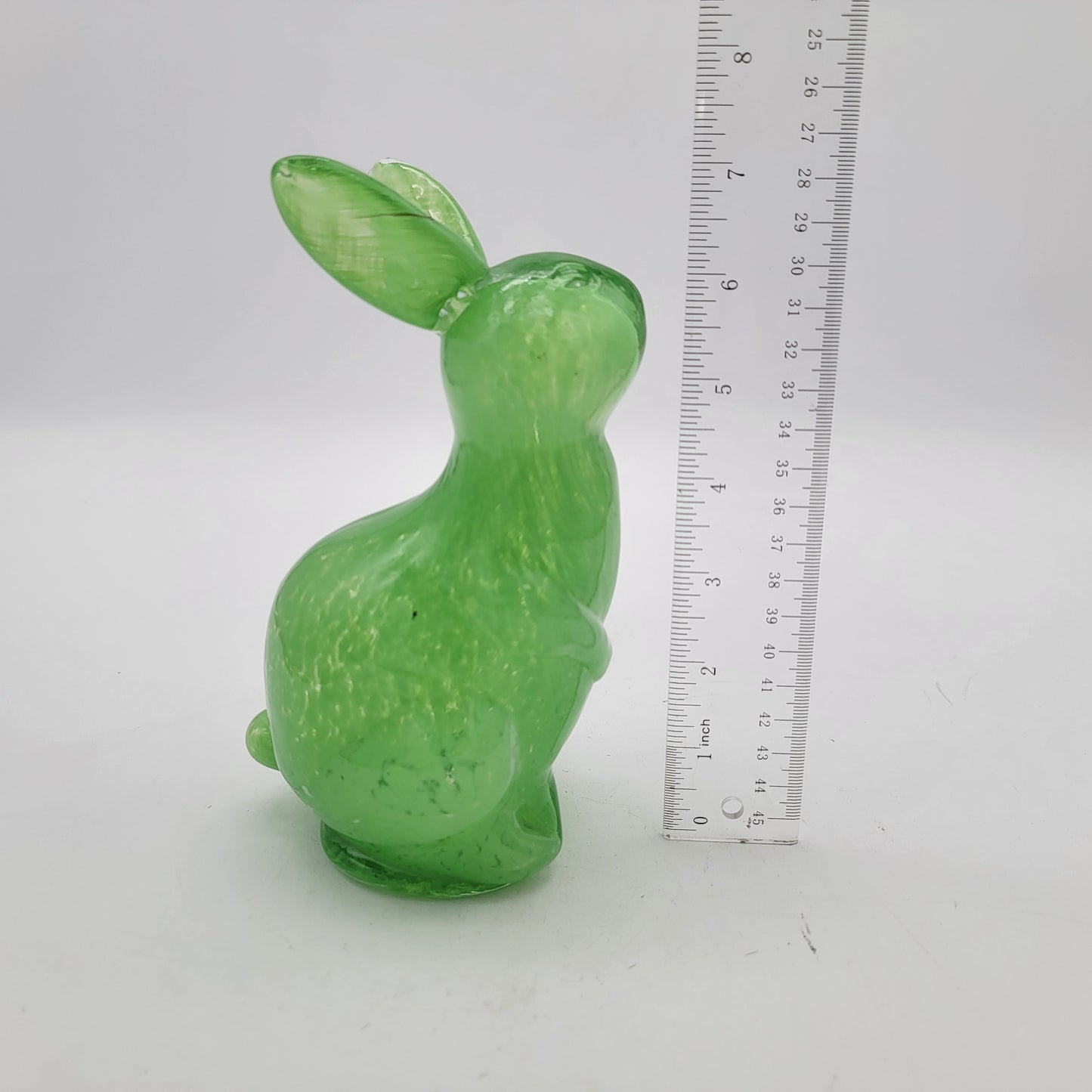 Art Glass Bunny Green