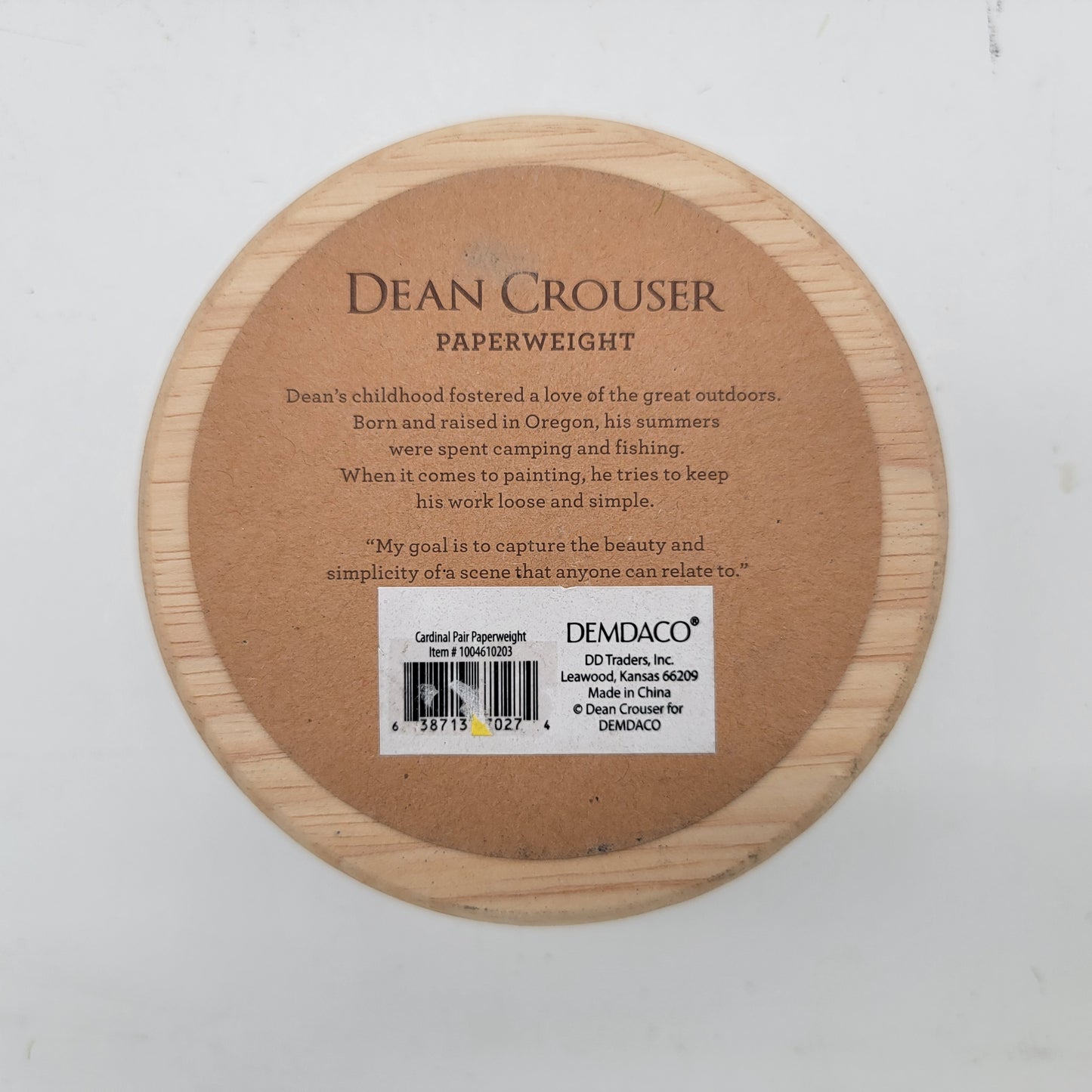 Dean Crouser Paperweight Demdaco Cardinals