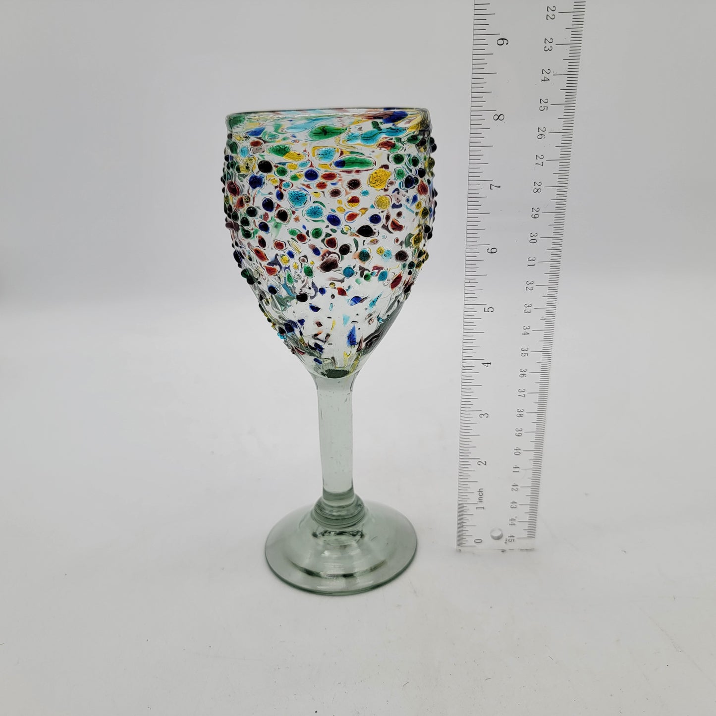 Set of 6 Confetti Glass Wine Glasses