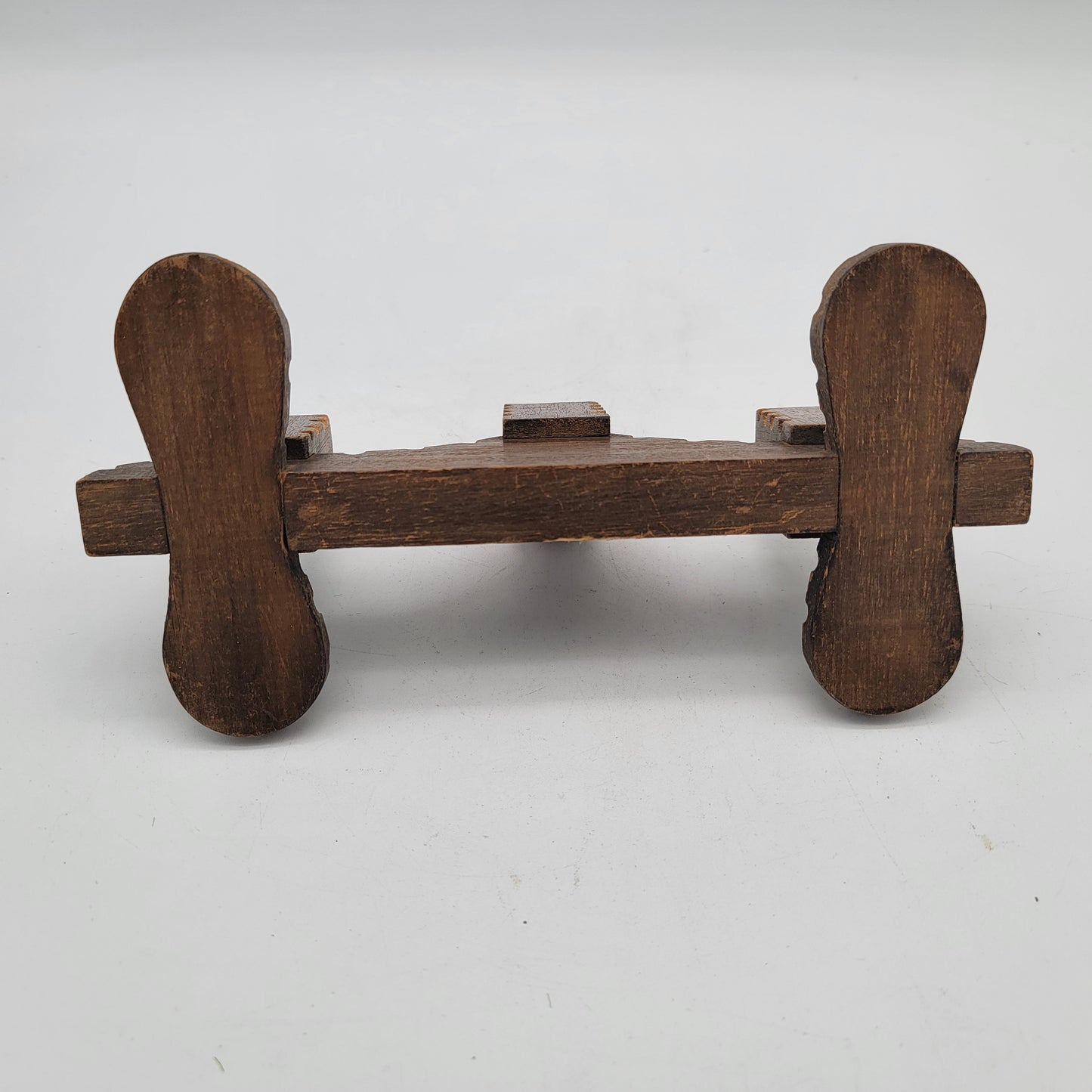 Mid Century Swedish Wood Candle Holder Candelabra