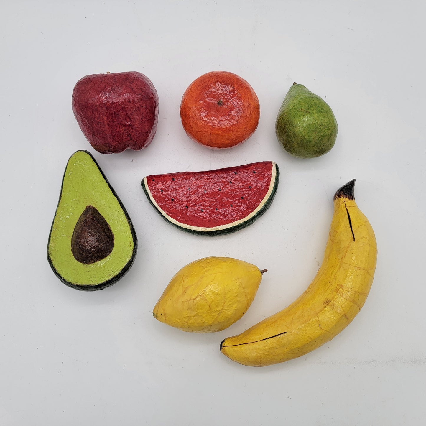 7 Pieces of Paper MAche Fruit