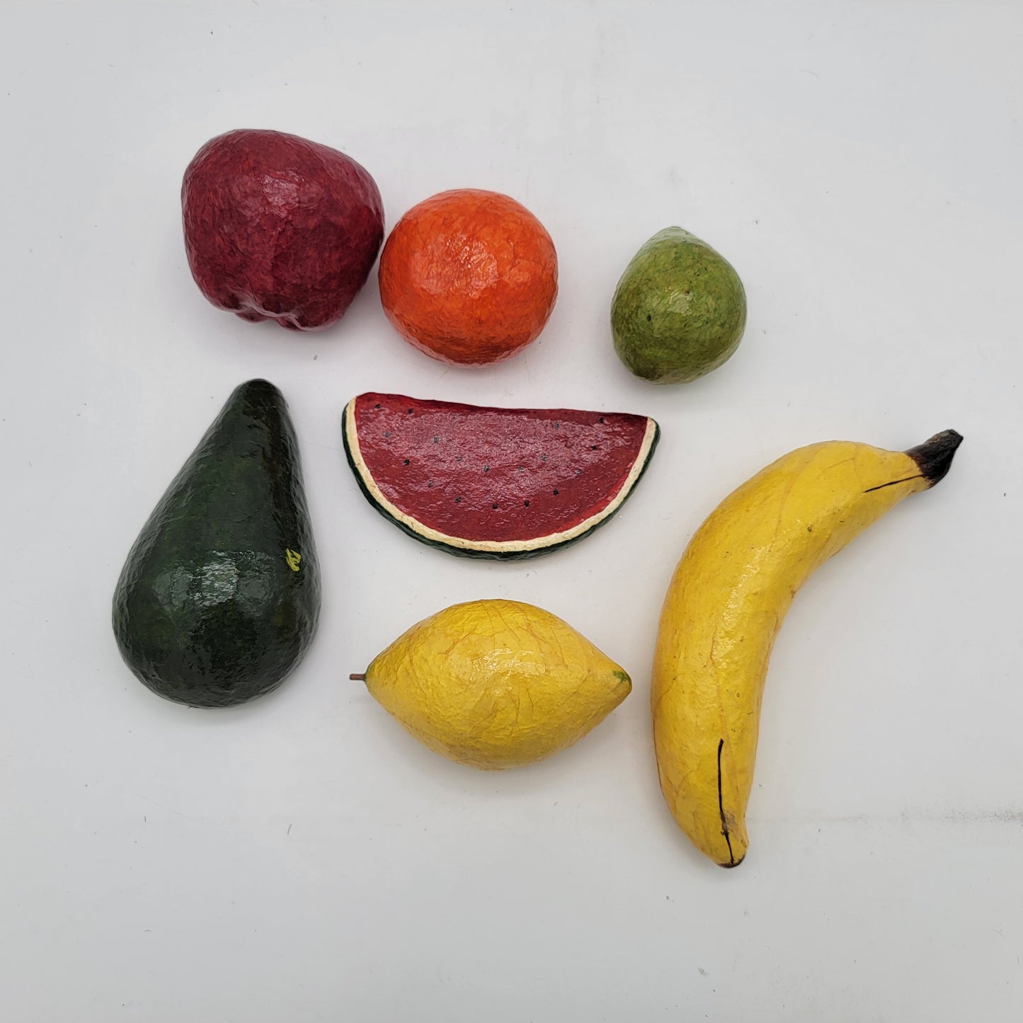 7 Pieces of Paper MAche Fruit