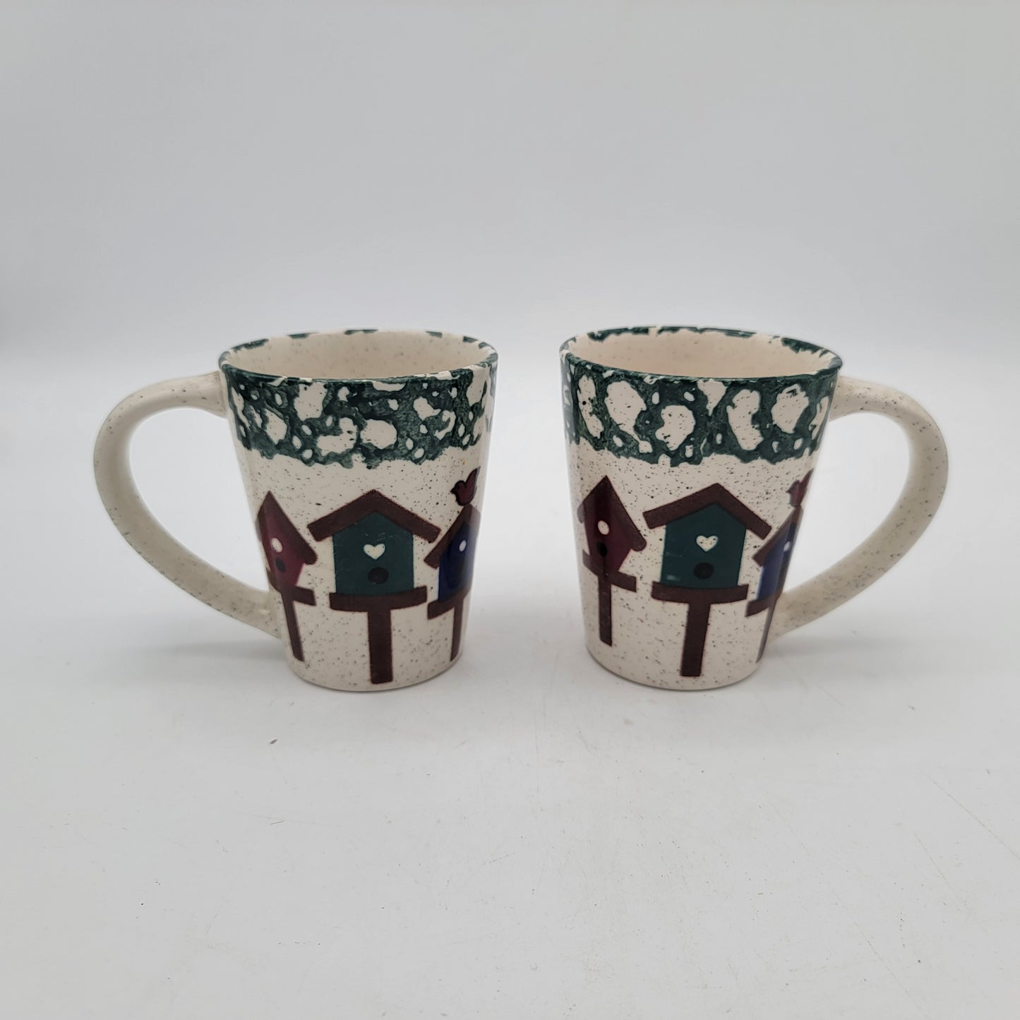 Pair of Gibson Stoneware Birdhouse Mugs