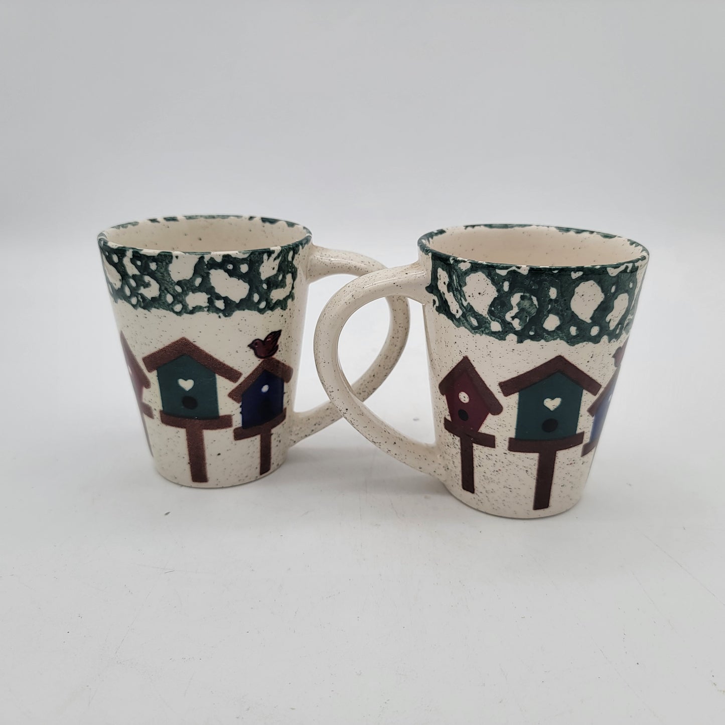 Pair of Gibson Stoneware Birdhouse Mugs