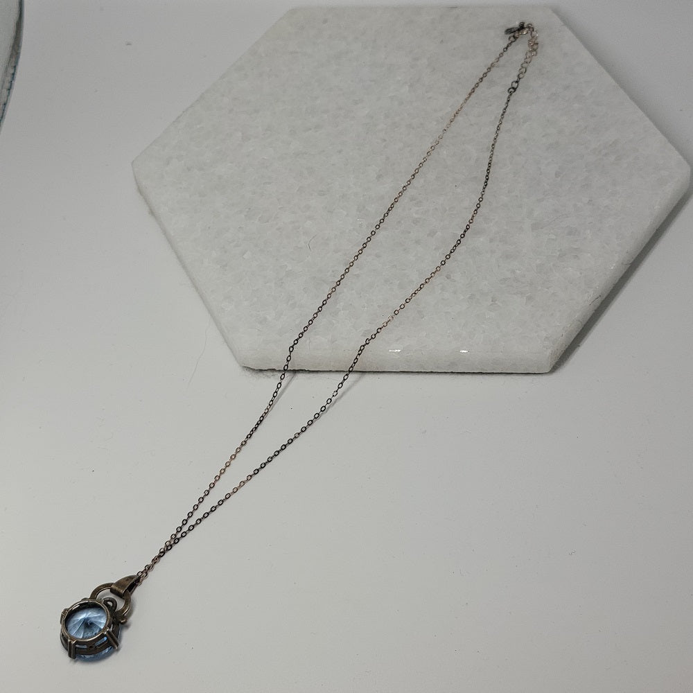 Blue Topaz 925 Sterling Silver Pendant Necklace