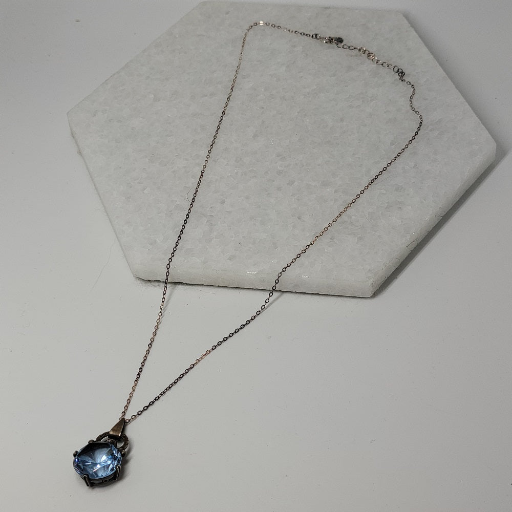 Blue Topaz 925 Sterling Silver Pendant Necklace