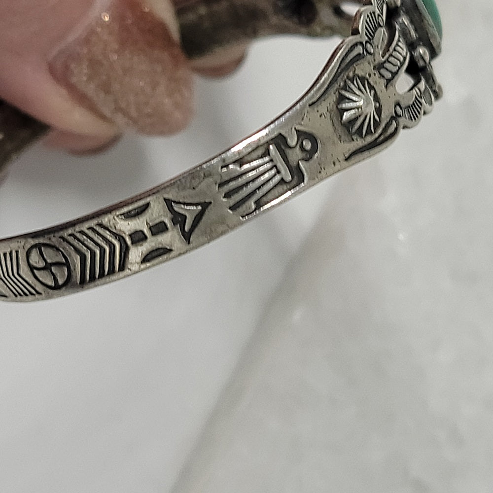 Native American Sterling Silver Turquoise Cuff Bracelet