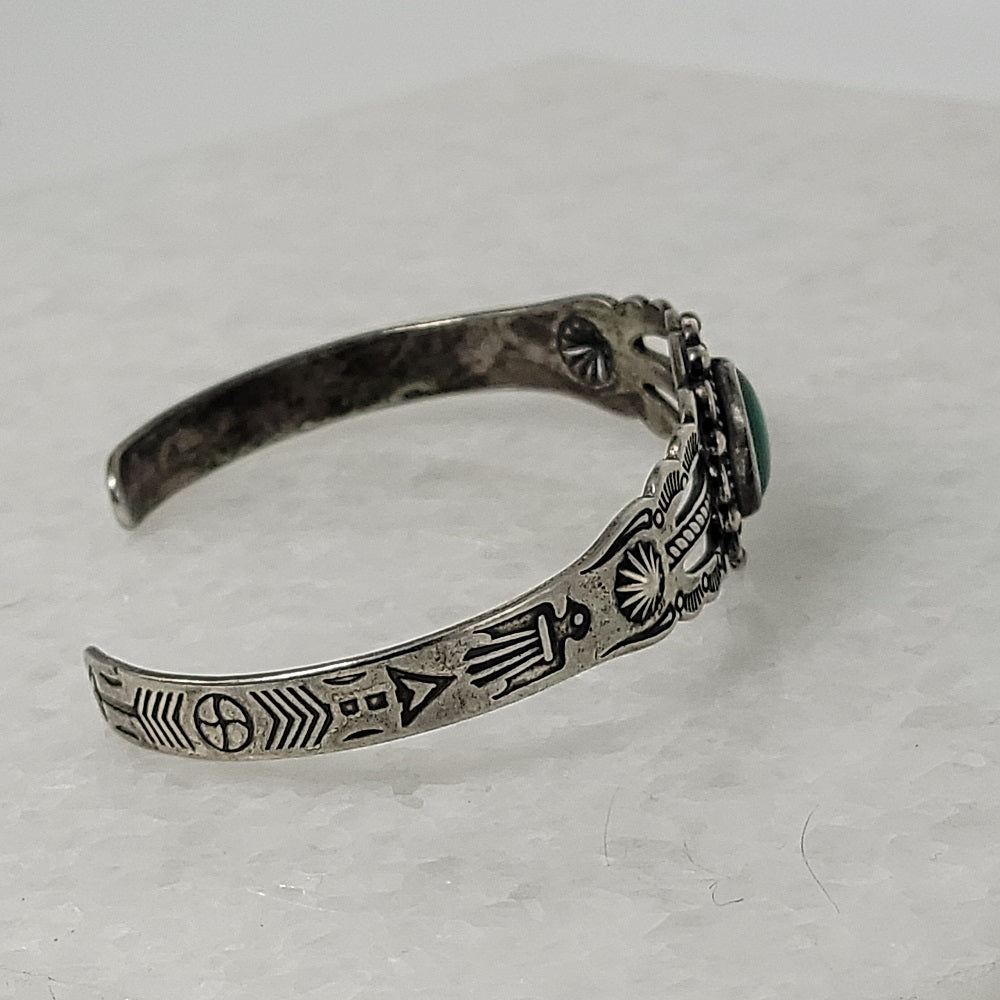 Native American Sterling Silver Turquoise Cuff Bracelet