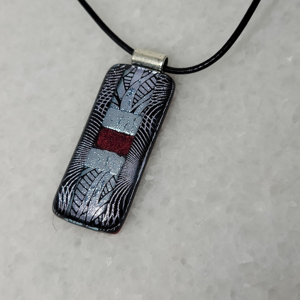 Fused Glass Artist Signed Pendant