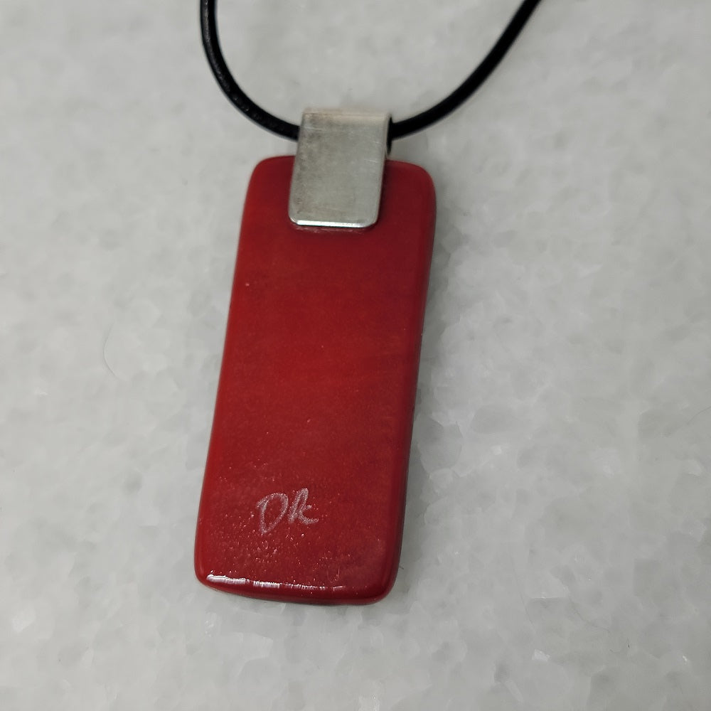 Fused Glass Artist Signed Pendant