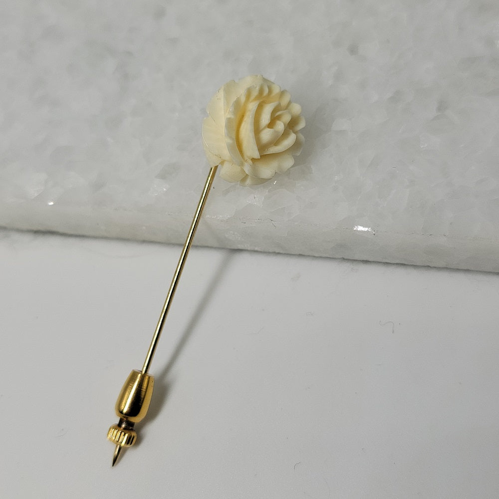 Vintage Celluloid Rose Stick Pin