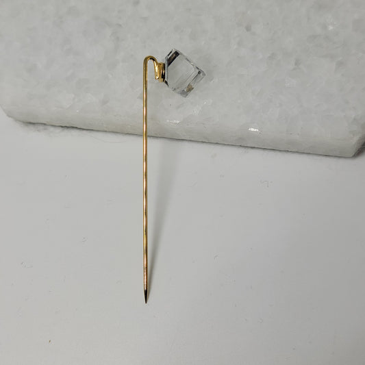 Crystal Cube Stick Pin