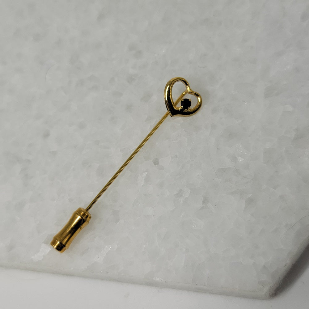 Heart Rhinestone Stick Pin