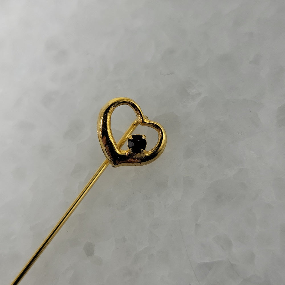 Heart Rhinestone Stick Pin