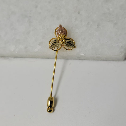 Landstrom Grapes & Leaves 10k Black Hills Gold Stick Pin