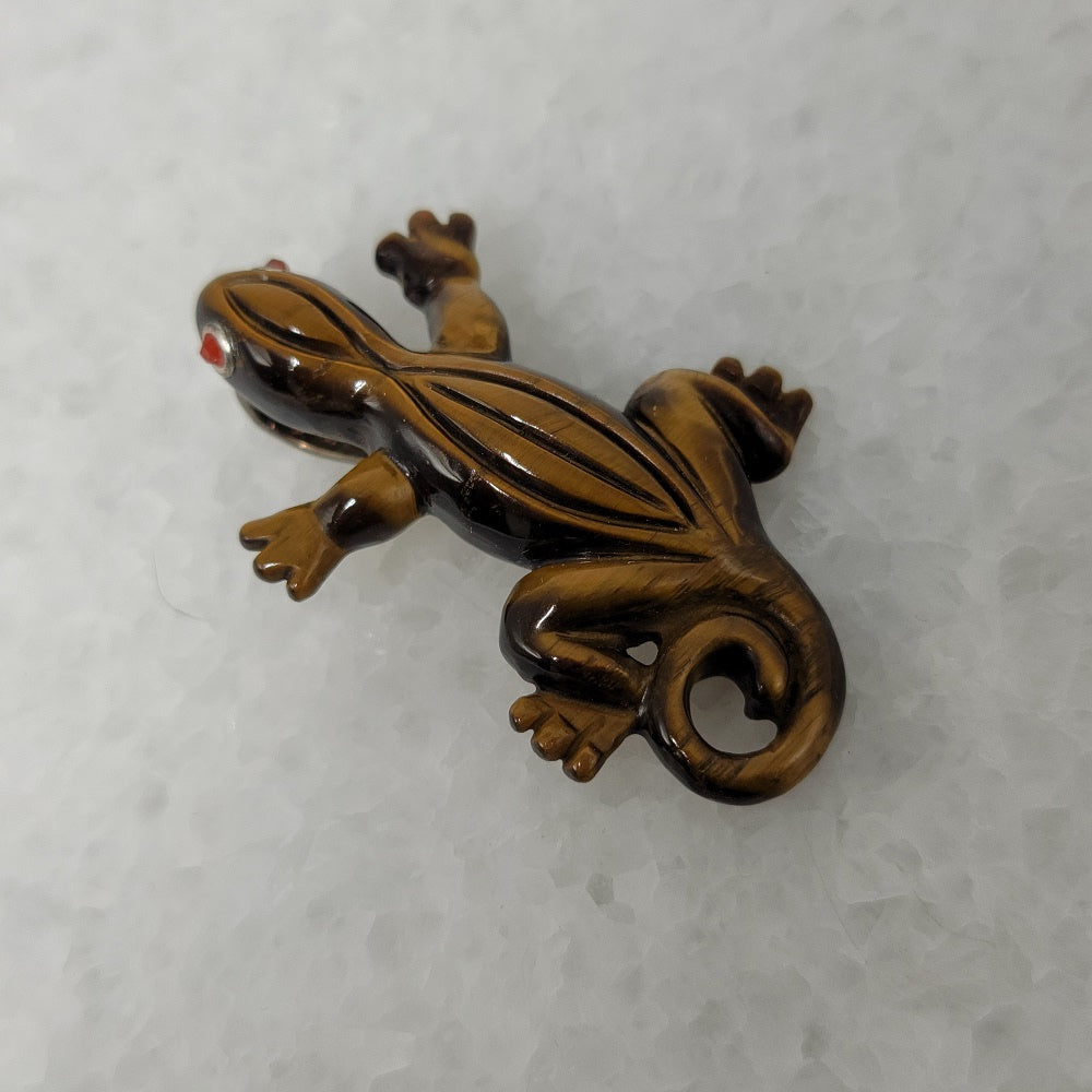 Whitney Kelly Tigers Eye Lizard Pendant