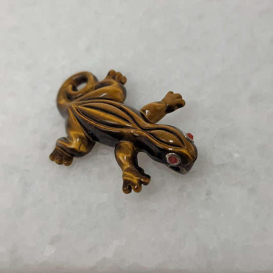 Whitney Kelly Tigers Eye Lizard Pendant