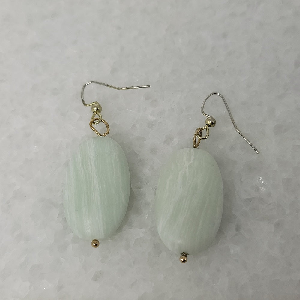 White Stone Drop Earrings