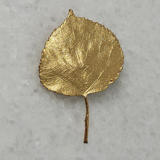 Gold Dipped Aspen Leaf Pin