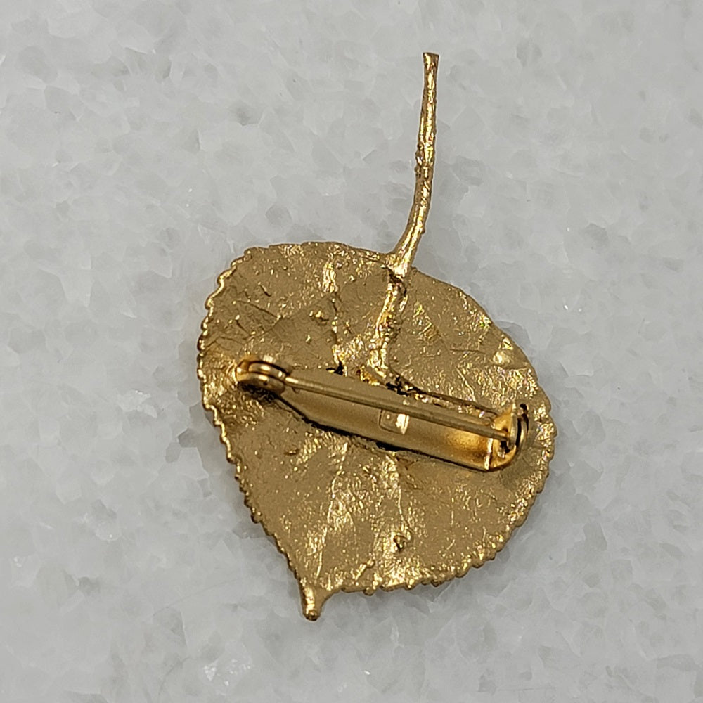 Gold Dipped Aspen Leaf Pin