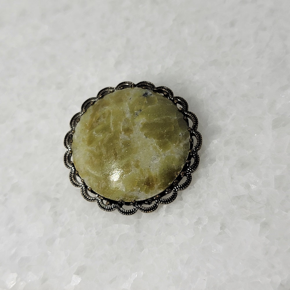 Green Connemara Marble Brooch