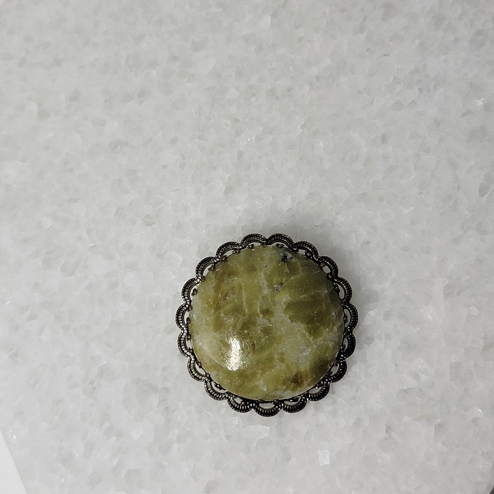 Green Connemara Marble Brooch