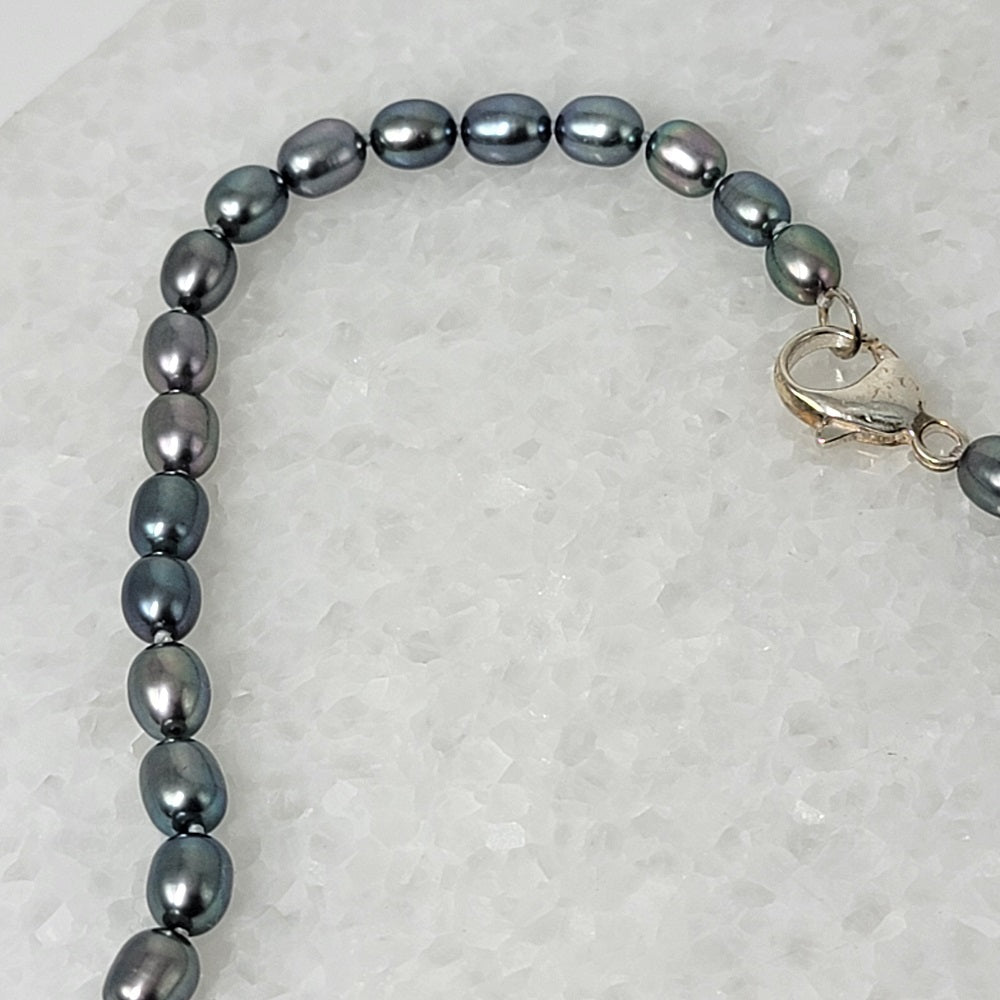 Honora Freshwater Blue Pearl Necklace 925