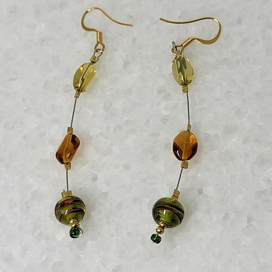 Glass Bead Drop Earrings