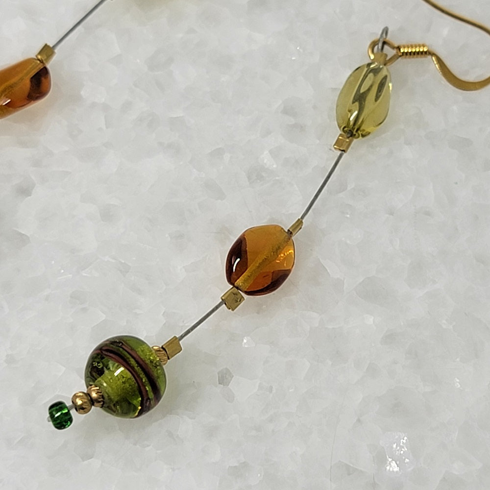 Glass Bead Drop Earrings