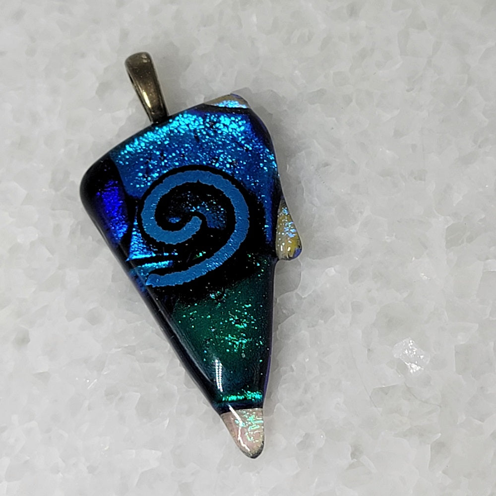 Blue Fused Glass Point Pendant