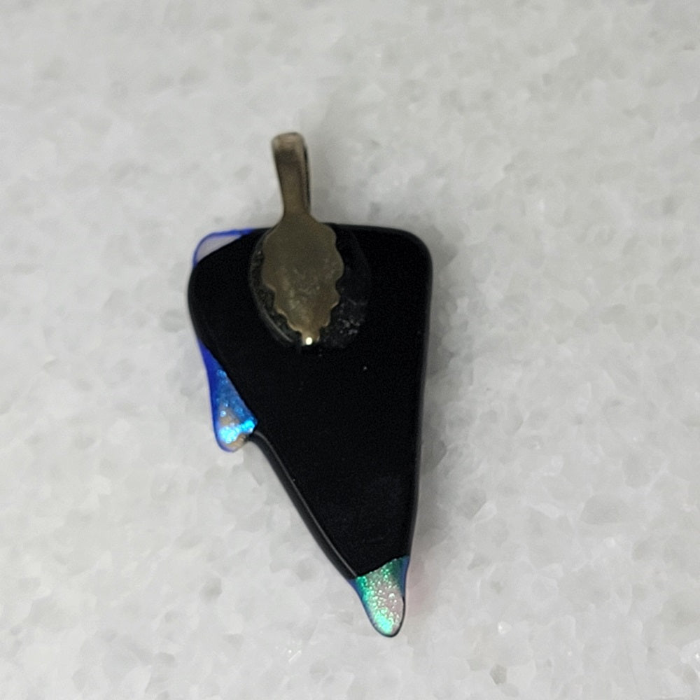 Blue Fused Glass Point Pendant