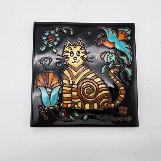 Vintage Teissedre Cat Tile 1984