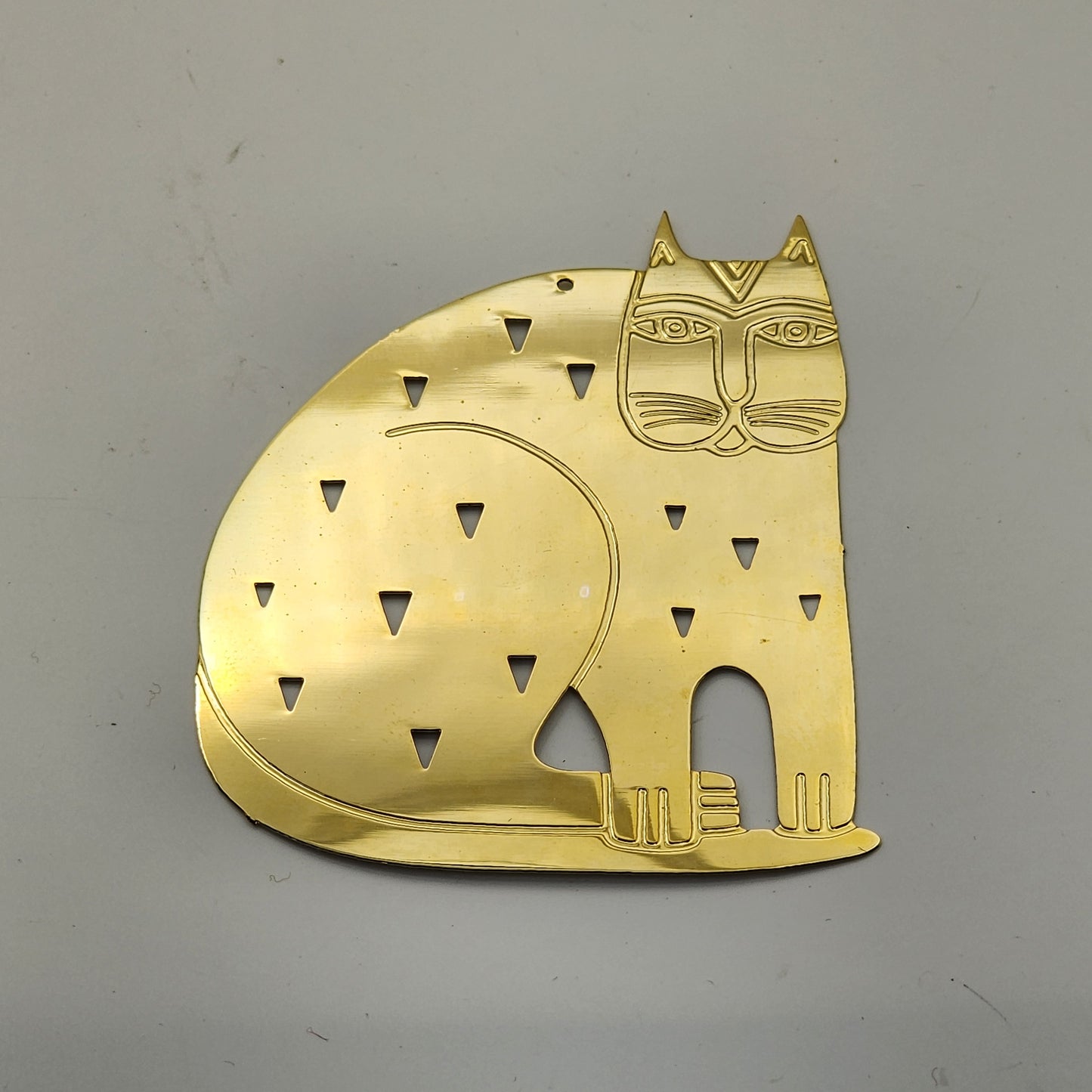 Laurel Burch Fat Cat Gold Tone Christmas Ornament