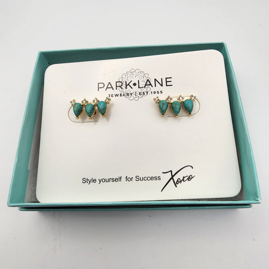 Park Lane Faux Turquoise Pierced Earrings  NEW