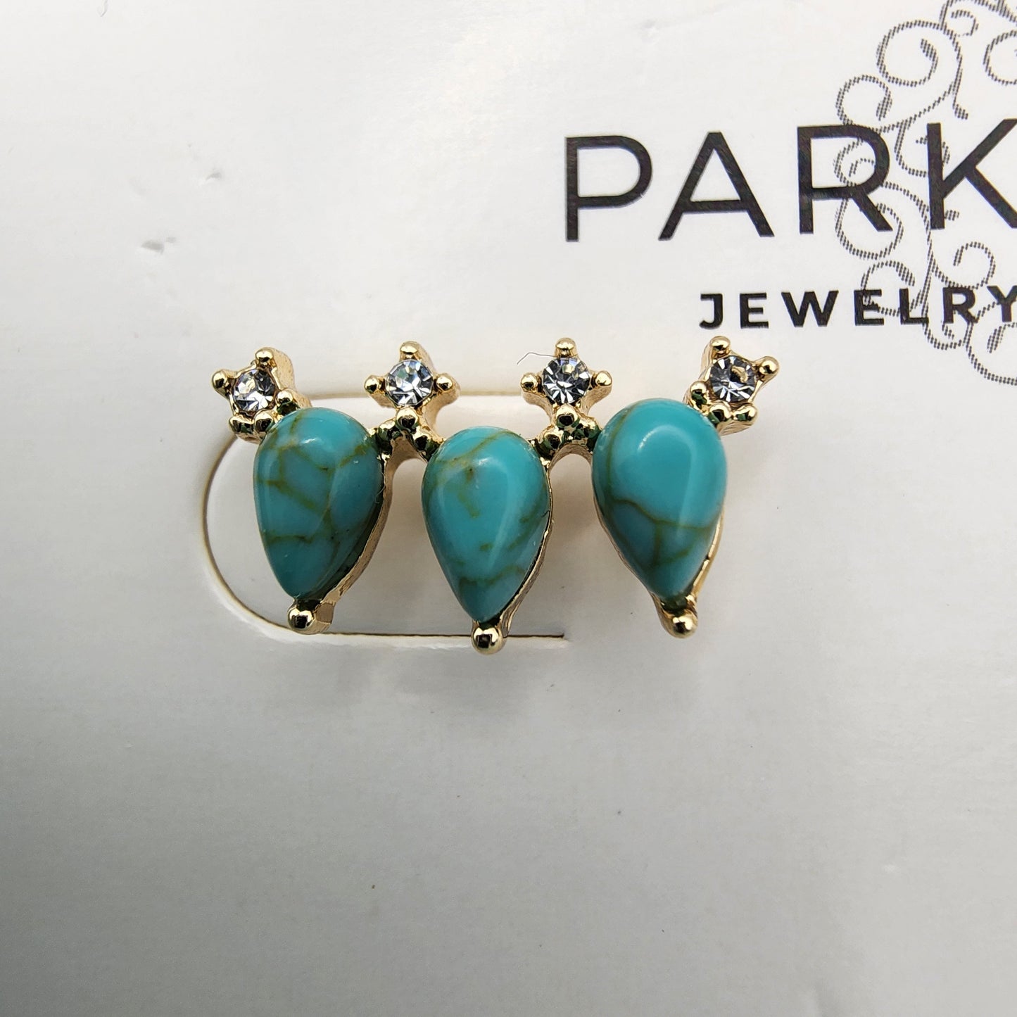 Park Lane Faux Turquoise Pierced Earrings  NEW