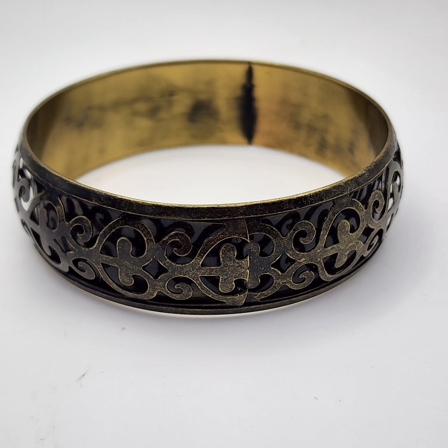 Brass Cut Out Bangle Bracelet