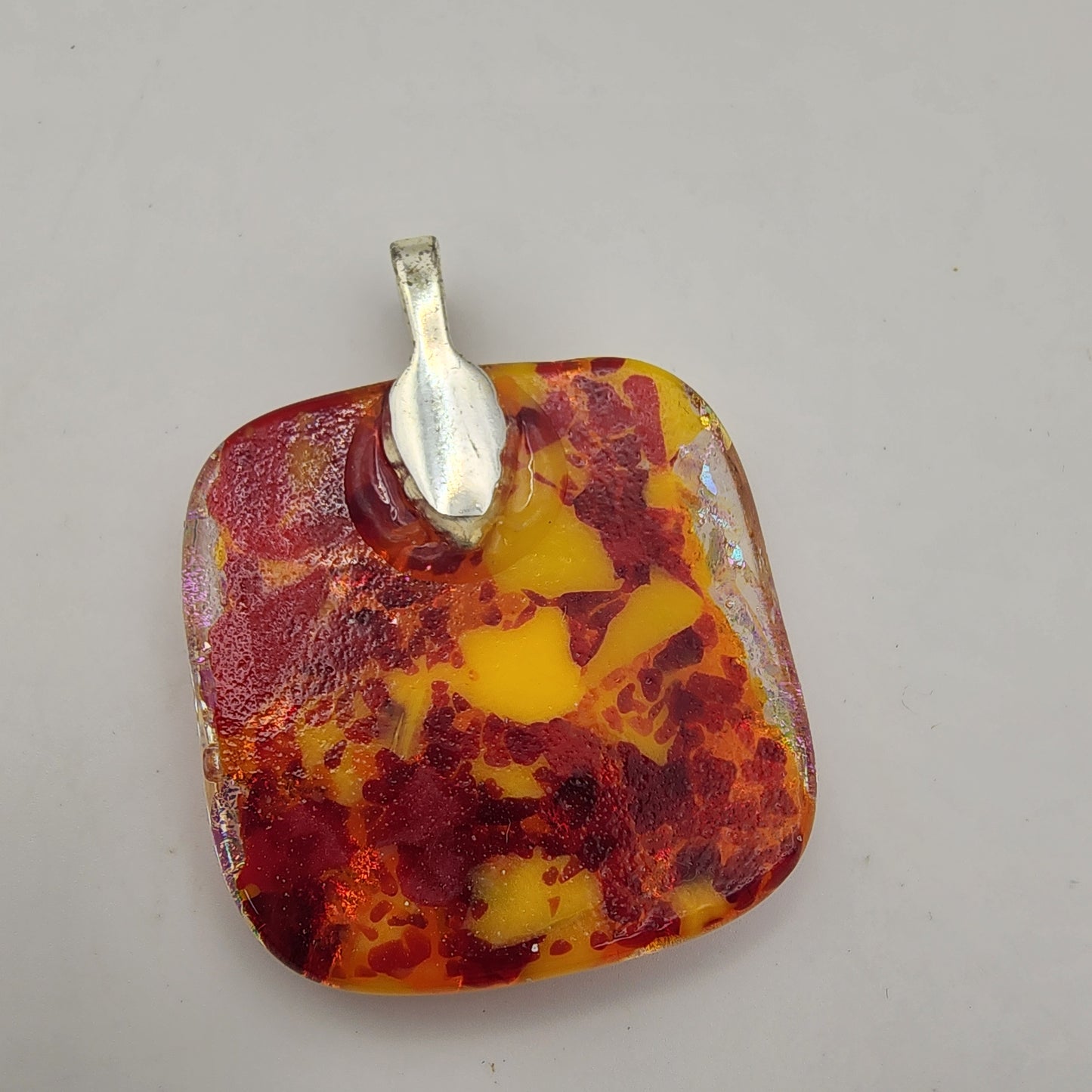 Pink and Gold Dichroic Glass Pendant