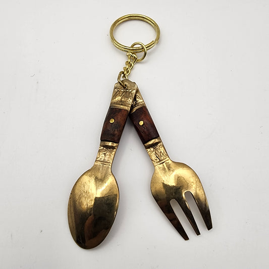 Vintage Fork and Spoon Keychain