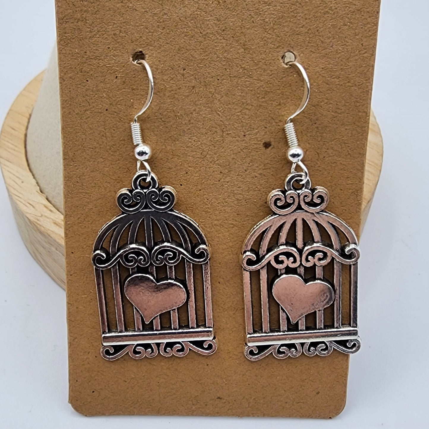 Birdcage Heart Earrings