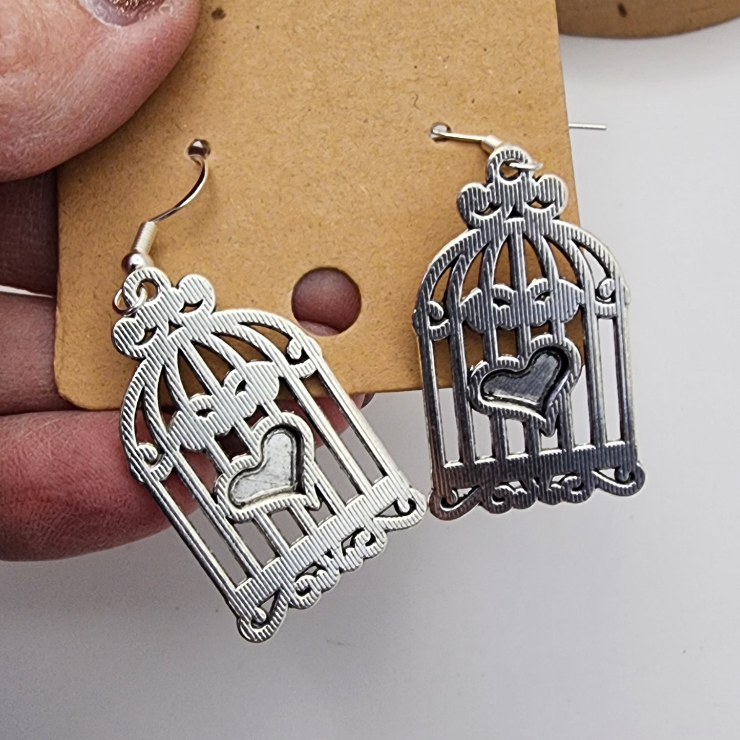 Birdcage Heart Earrings