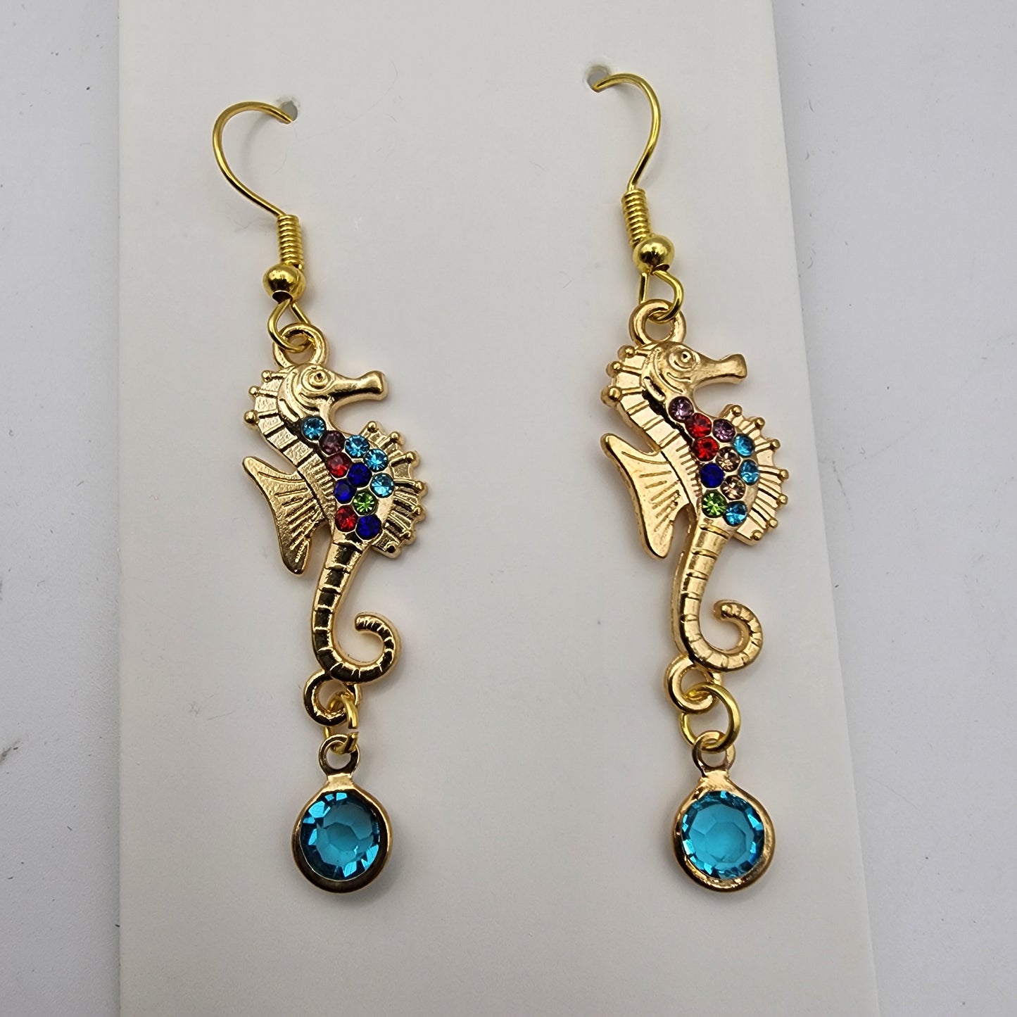 Rhinestone Seahorse Earrings