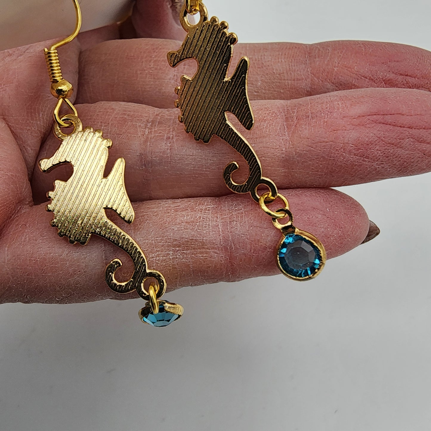 Rhinestone Seahorse Earrings